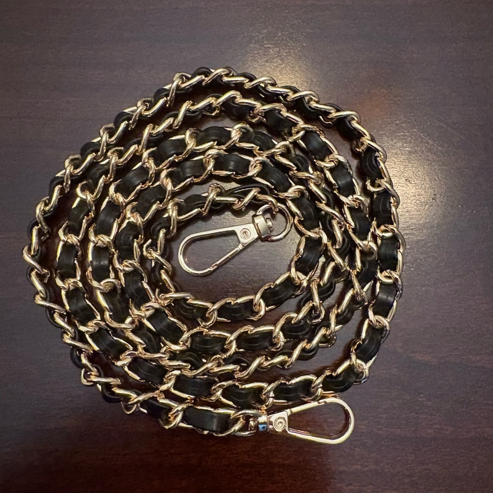 Black & Gold replacement chain for Crossbody wallet purse swivel hook NEW - Picture 12 of 12